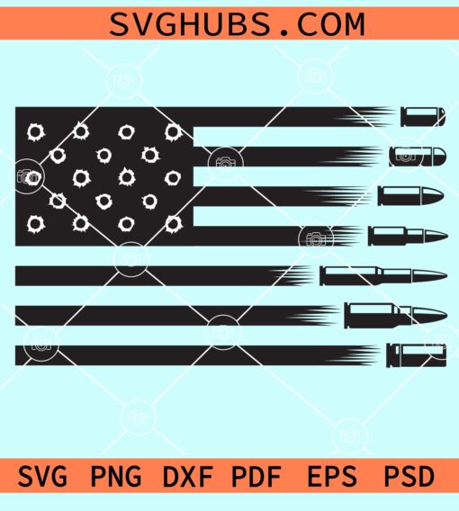American flag with bullets svg