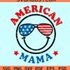 American mama smiley svg, American mama svg, American mama 4th of July svg, smiley face svg