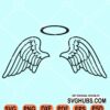 Angel wings and halo svg