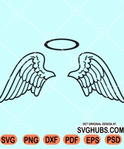 Angel wings and halo svg
