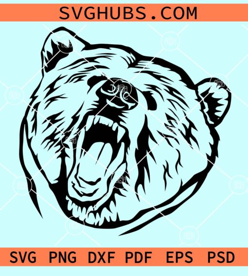 Angry bear clipart svg