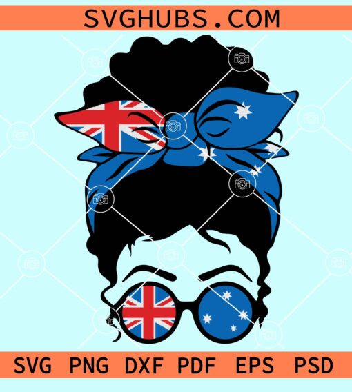 Australian messy bun svg