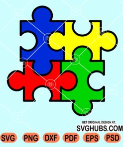 Autism awareness puzzle piece svg