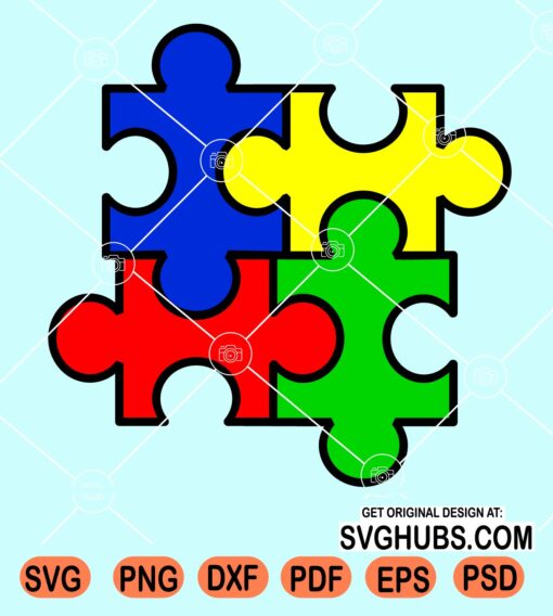 Autism awareness puzzle piece svg