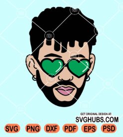 Bad bunny love sunglasses svg