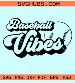 Baseball vibes retro svg
