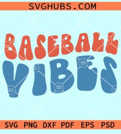 Baseball vibes wavy letters svg