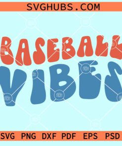 Baseball vibes wavy letters svg