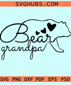 Bear grandpa svg