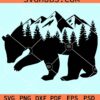 Bear mountains and forest scenery svg