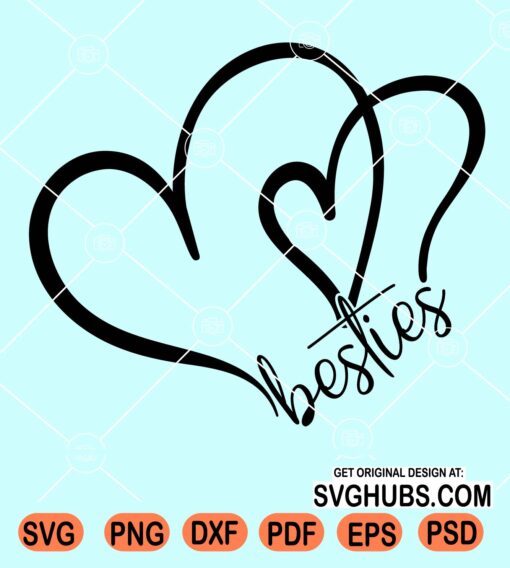 Besties double heart svg