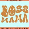 Boss Mama wavy text retro smiley face svg