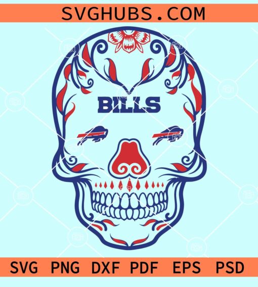 Buffalo bills skull svg