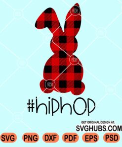 Buffalo plaid hiphop Easter bunny svg