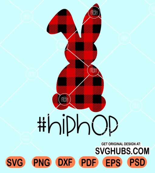 Buffalo plaid hiphop Easter bunny svg