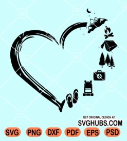 Camping heart svg