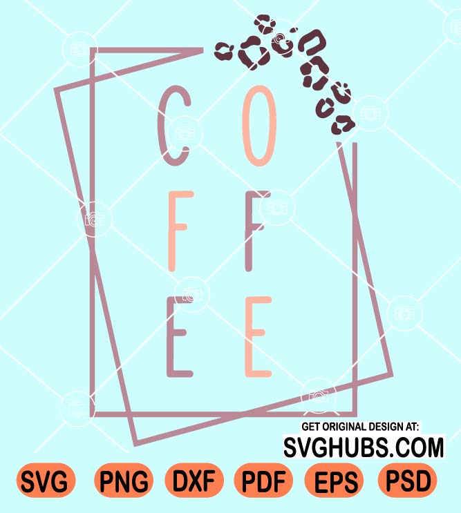 Coffee Square Leopard print SVG