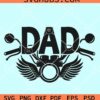 Dad motorcycle with wings svg