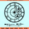 Decorative wall clock laser with clock hands svg
