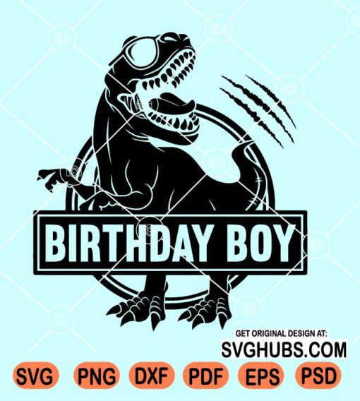 Dinosaur Birthday Boy Svg