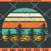 Distressed Vintage Retro Circle with trees SVG, Retro circle with forest SVG, retro circle svg