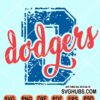 Dodgers football distressed svg