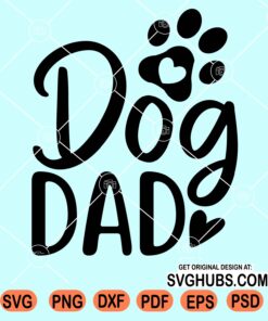 Dog dad with paw print svg