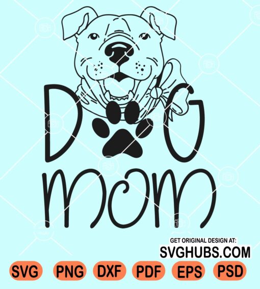 Dog mom paw print svg