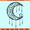Dream catcher moon mandala svg