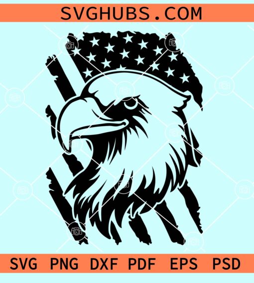 Eagle distressed American flag svg