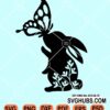 Easter bunny with butterfly svg