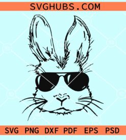 Easter bunny with sunglasses svg