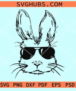 Easter bunny with sunglasses svg