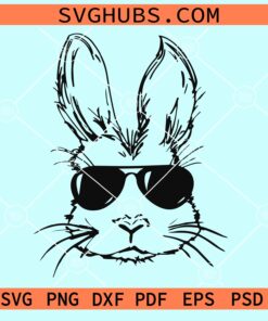 Easter bunny with sunglasses svg