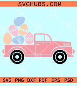 Easter truck with eggs svg