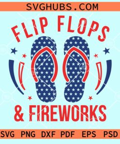 Flip flops and fireworks svg