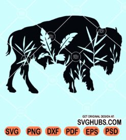 Floral bison svg