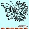 Floral butterfly svg
