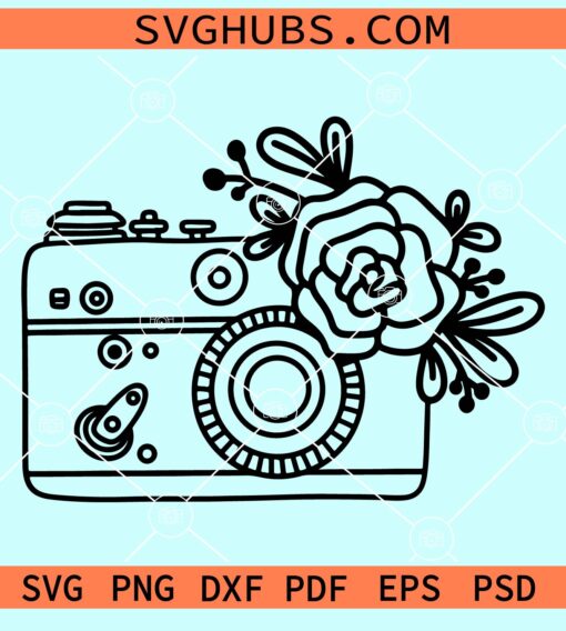 Floral camera svg