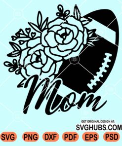 Floral football mom svg