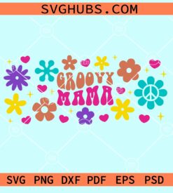Floral groovy mama Starbucks libbey glass can wrap svg