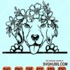 Floral peeking Labrador clipart svg