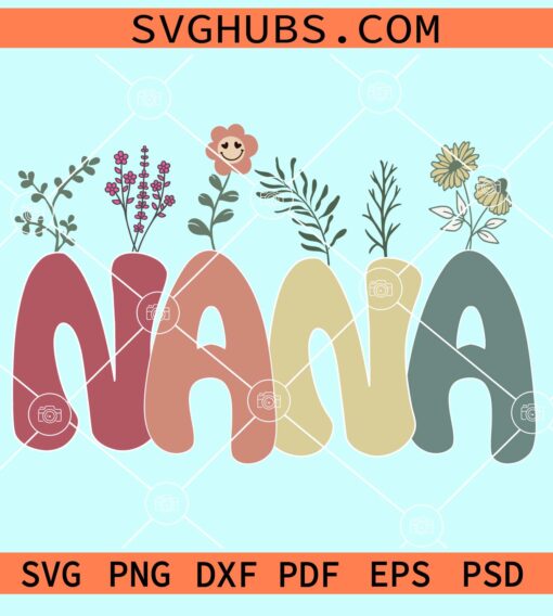 Floral retro Nana svg