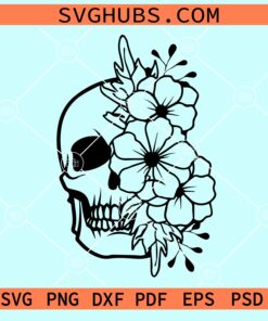 Floral skull svg