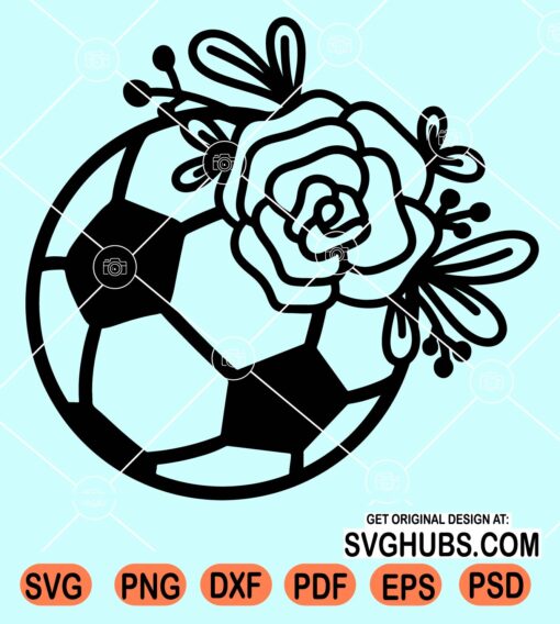 Floral soccer ball svg