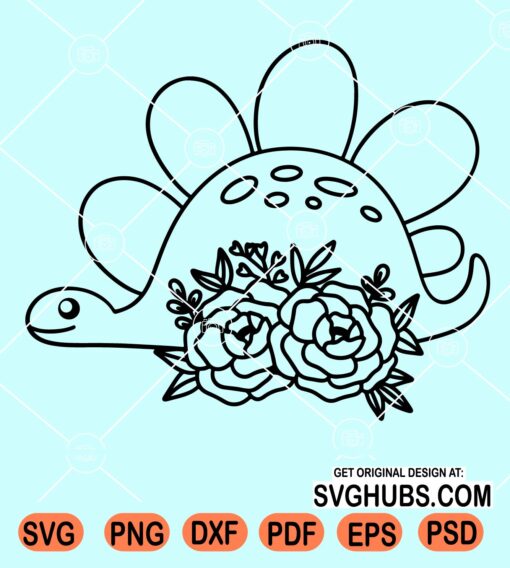 Floral tortoise svg