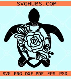Floral turtle SVG