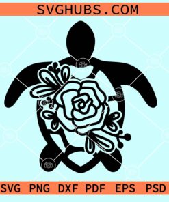 Floral turtle SVG