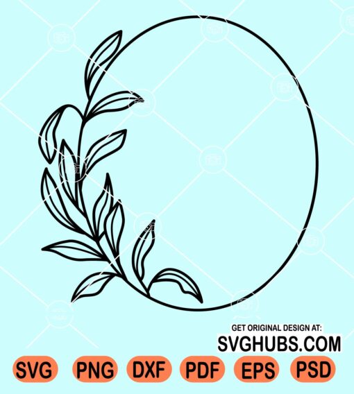 Floral wreath monogram svg