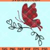 Flower butterfly checkered pattern svg